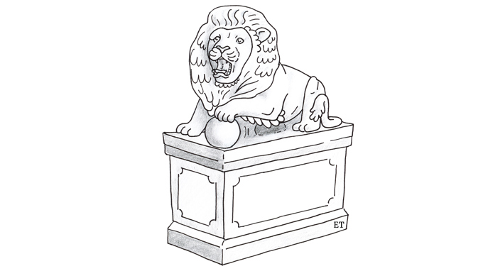 drawn lion statue