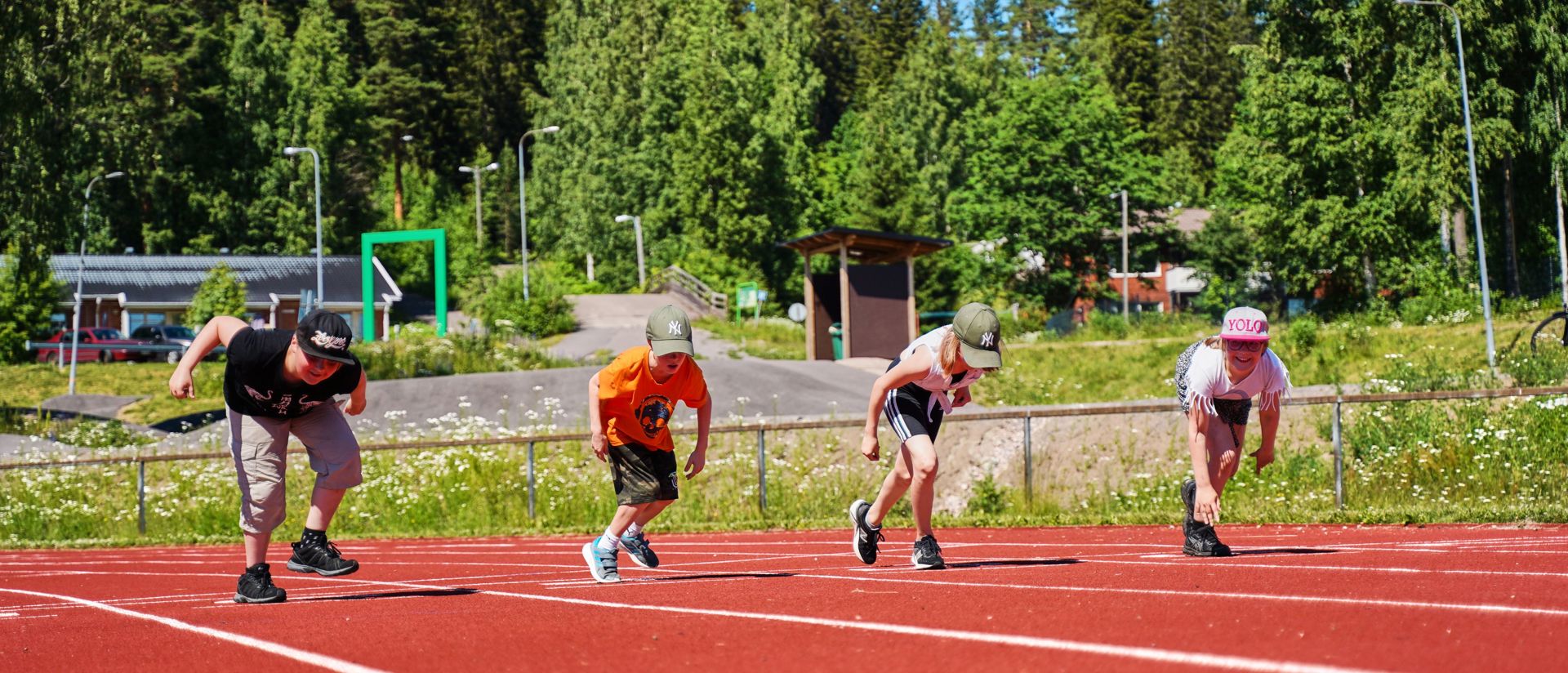 Children starting a running competition