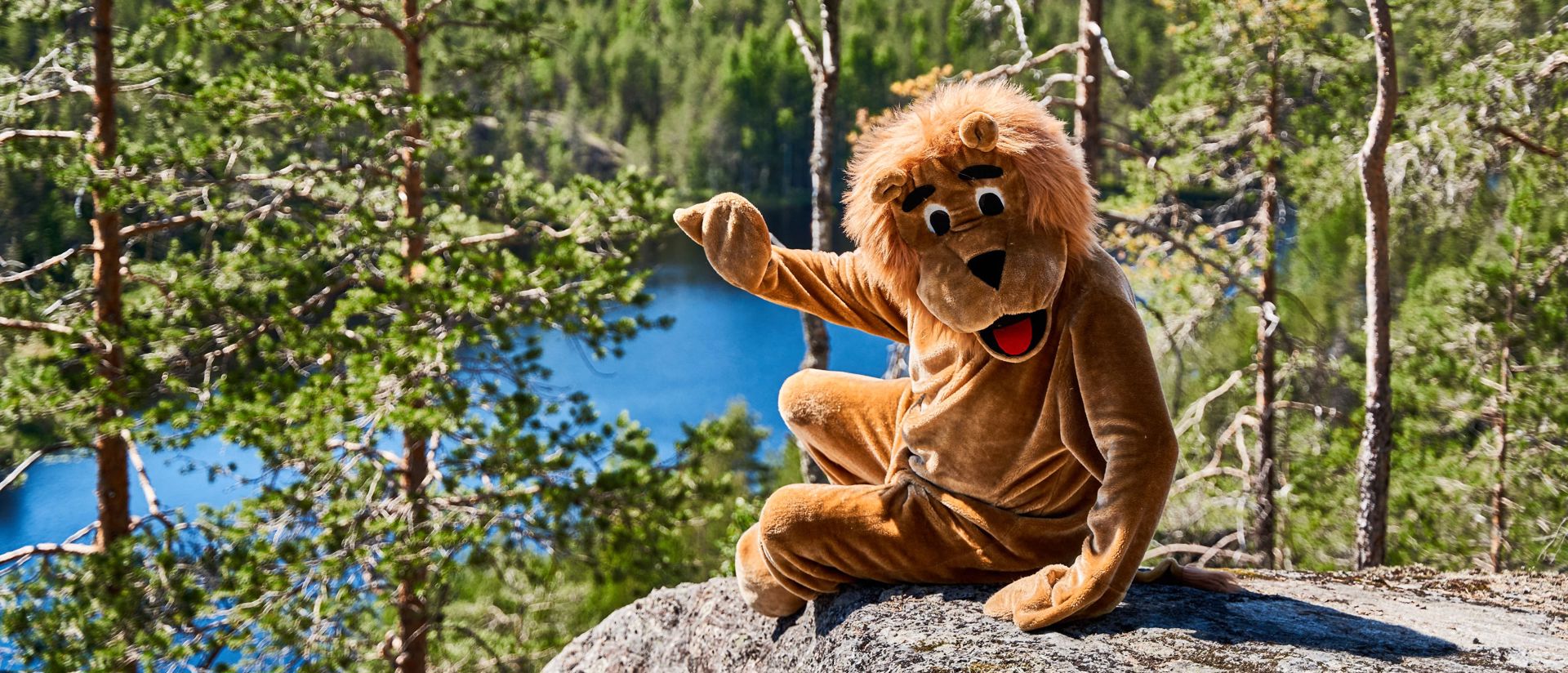 a lion greeting you at kummakivi hill