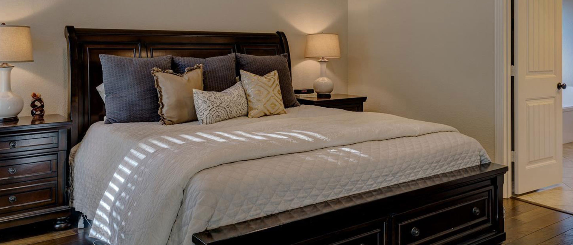 hotel room bed