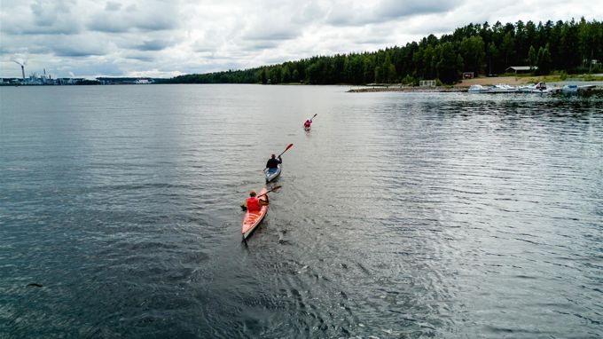 Paddling on the lake