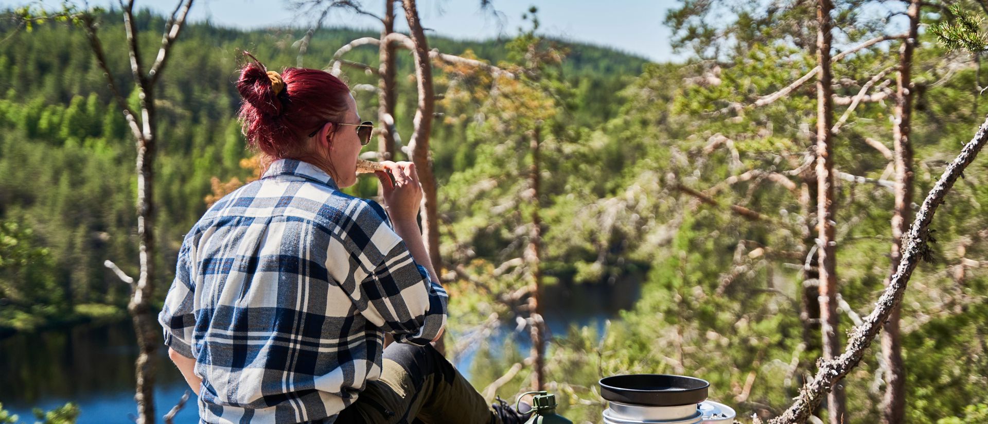 hiker on Kummakivi hill